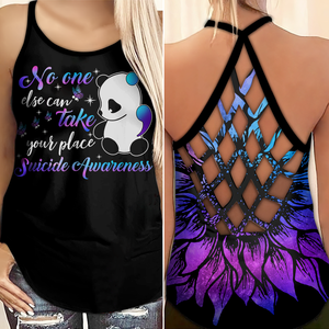 Suicide Awareness Criss Cross Tank Top Summer:  No one else