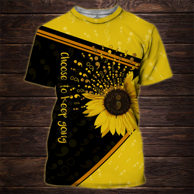 Suicide Awareness 3D Full Print Yellow : Choose To Keep Going 0109