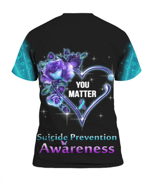 Suicide Prevention Awareness Full Print : No Story Should End Too Soon Heart You Matter