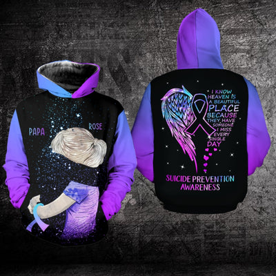 Personalized Suicide Awareness Hoodie 3D: I Know Heaven is A Beautiful Place
