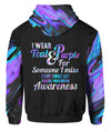 I Wear Teal Purple For Someone Suicide Prevention Awareness Hoodie, Zip Hoodie Tank Top T-shirt for Women For men